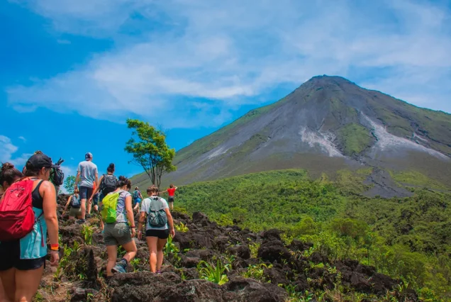 Combo Volcano Hike, Hanging Bridges and natural hot springs river